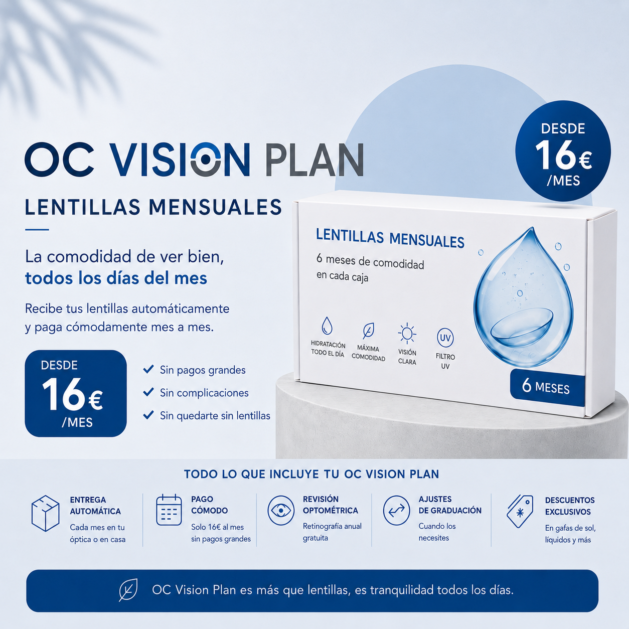 OC VISION PLAN – Lentillas mensuales desde 16€/mes (6 meses)