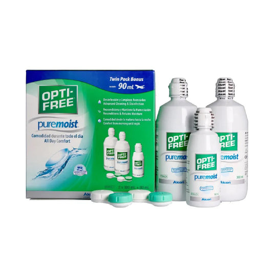 Opti-Free PureMoist Pack 2x300 ML + 1X90 ML - OC Óptica